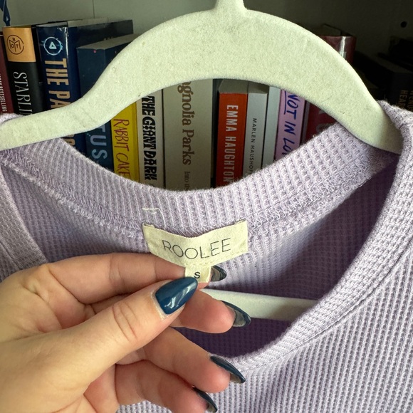 Roolee lavendar thermal waffle knit sweatshirt joggers matching lounge set - Picture 3 of 6